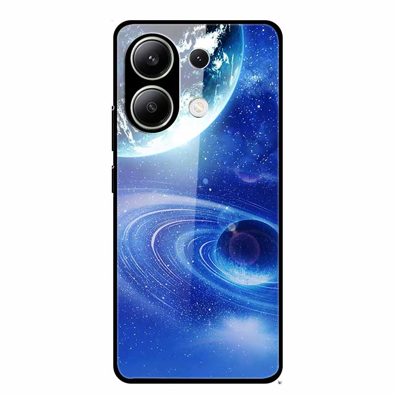 Glass Back Cover For Xiaomi Redmi Note 13 Case Note13 Pro Coque Hard Tempered Glass Case For Redmi Note 13 Pro Case Soft Bumper