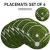 4/6pcs Set, Green Grass Baseball Field Pattern Round Placemats, Simple Sporty Style Placemats, Suitable for Dining Table Decoration, Kitchen Decoratio