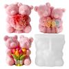 Professional Adorable Reusable Silicone Candle Mold Set With Realistic Bear Couple Design Perfect For Experts and Beginner
