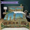 Muslim Pattern Bedding uilt Set uilt Cover Pillowcase Home Decoration Birthday Gift (1 * duvet cover + 2 * pillowcase  without core)125
