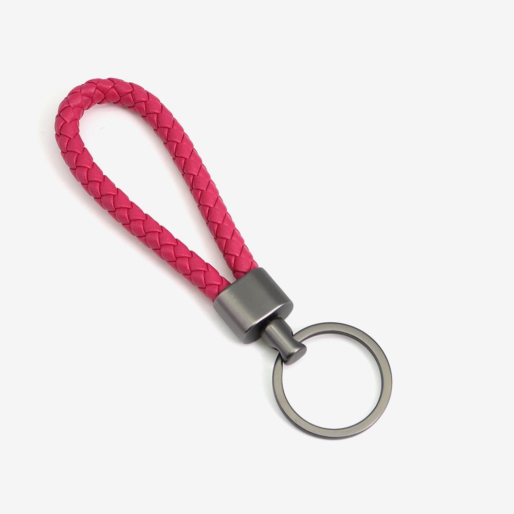 

Плетеный брелок из ПУ кожи и красочный шарм для сумки с металлической пряжкой - Дизайн против потери для пар