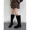 Frosted Leather But Knee High Boots Women's Autumn and Winter 2025 New Boots Knight Boots Thin Women's Boots