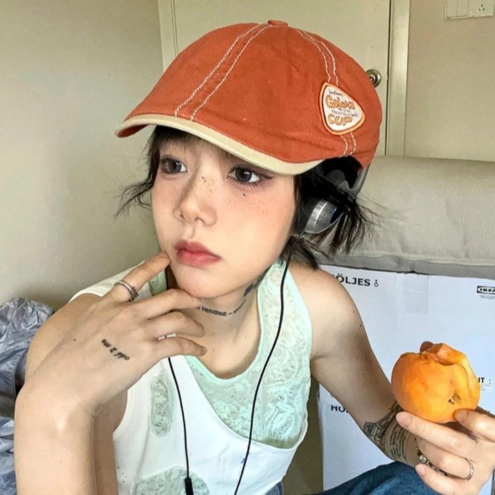 Y2k Newsboy Flat Cap Vintage Beret Adjustable Painter Hat  Spicy Girl