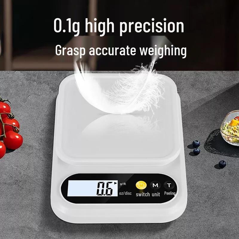 HKY Digital Kitchen Scale with Black Glass Tray