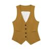 Yousheng Women's Vest Top V Neck Single Breasted Sleeveless Coat Casual Waistcoat with Pockets Ladies Dressy Vest Jacket