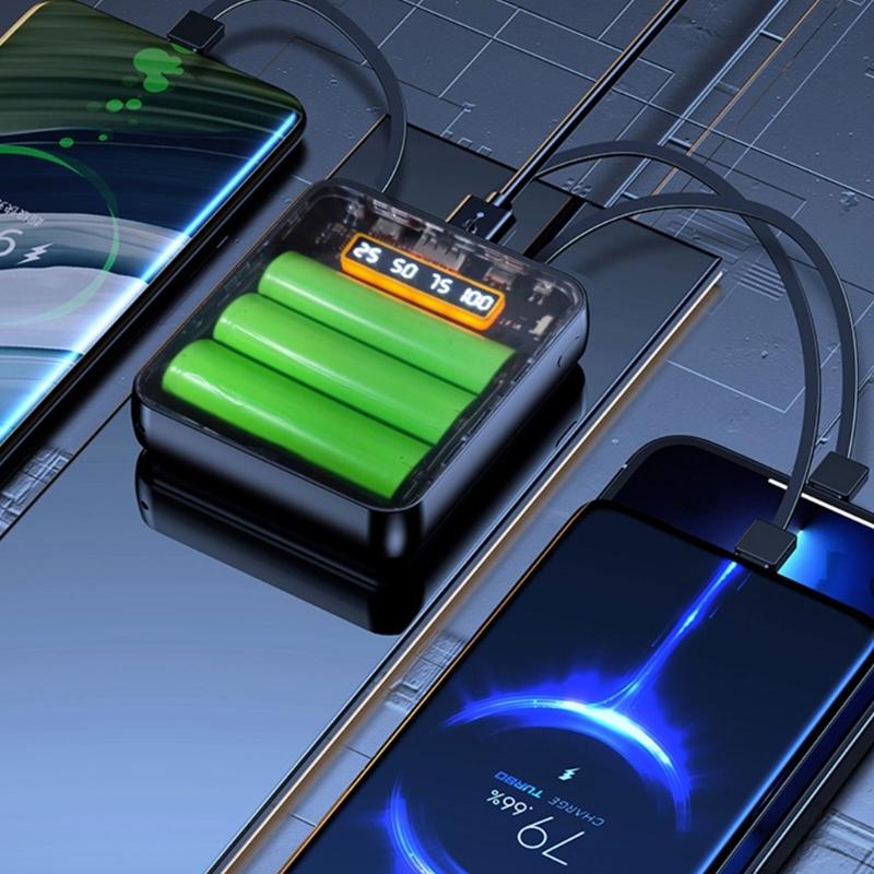 Portable 18650 Battery Storage Box with Fast Charging Function 18650 Battery Box, Quick Charging Power Banks Enclosure