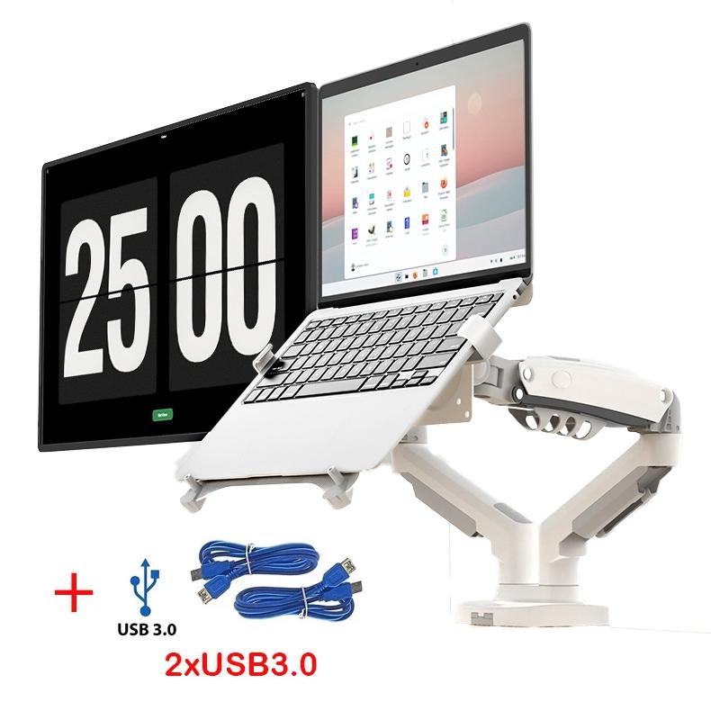 Dual Monitor Laptop Holder w/ USB3