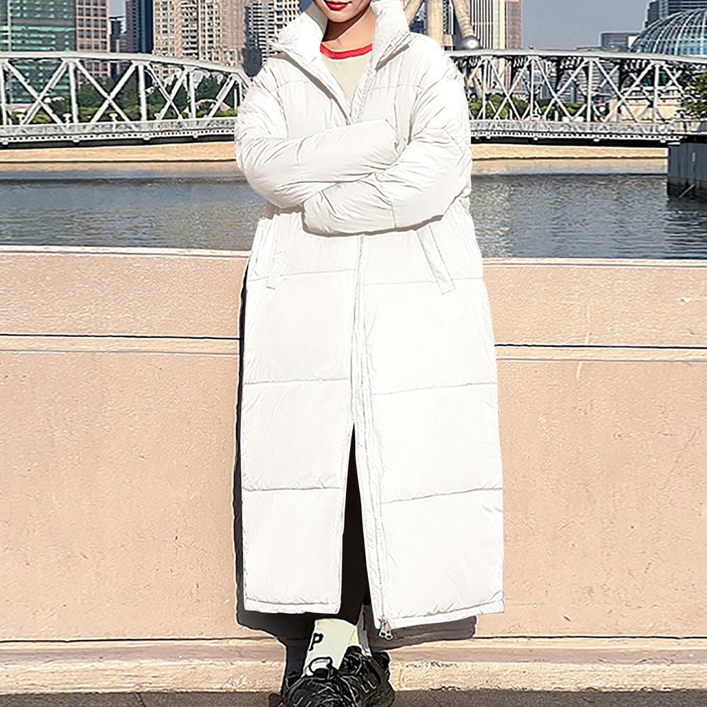 Damenmode, lässig, einfarbig, mit Kapuze, mittellang, lange Ärmel, Reißverschluss, Knopf, Baumwolljacke