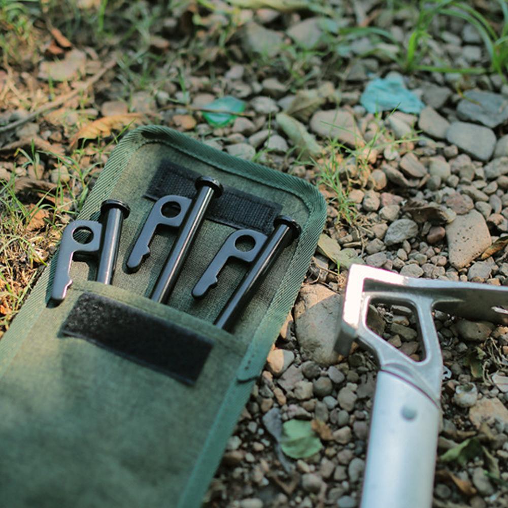 4Pcs 30cm Heavy Duty Steel Tent Stakes with Storage Bag Outdoor Tarp Pegs Outdoor Tent Nails for Outdoor Camping Canopy