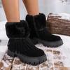Damskie botki do kostki 2024 Moda Zima Leopard Zamsz Buty z bocznym zamkiem dla kobiet Pluszowy gruby obcas Vintage krótkie śniegowce