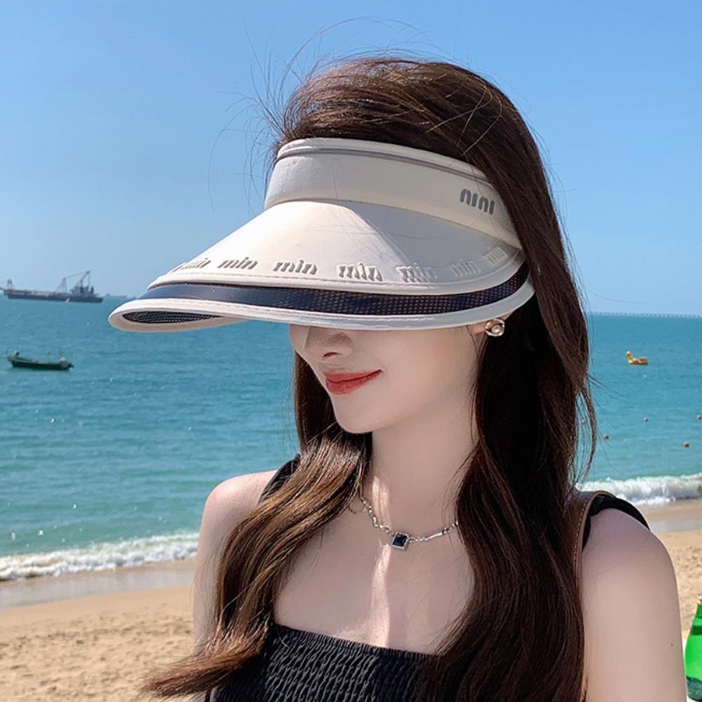 

Foldable UPF50+Sunscreen Cap UV Protection Empty Top Cap Fashion Beach Cap Women
