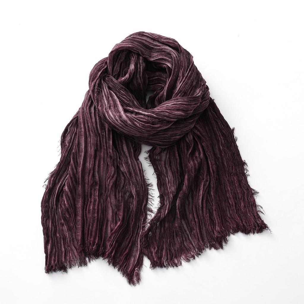 Men's Handmade Pleated Tie-Dye Scarf - Autumn/Winter Cotton Linen Retro Style