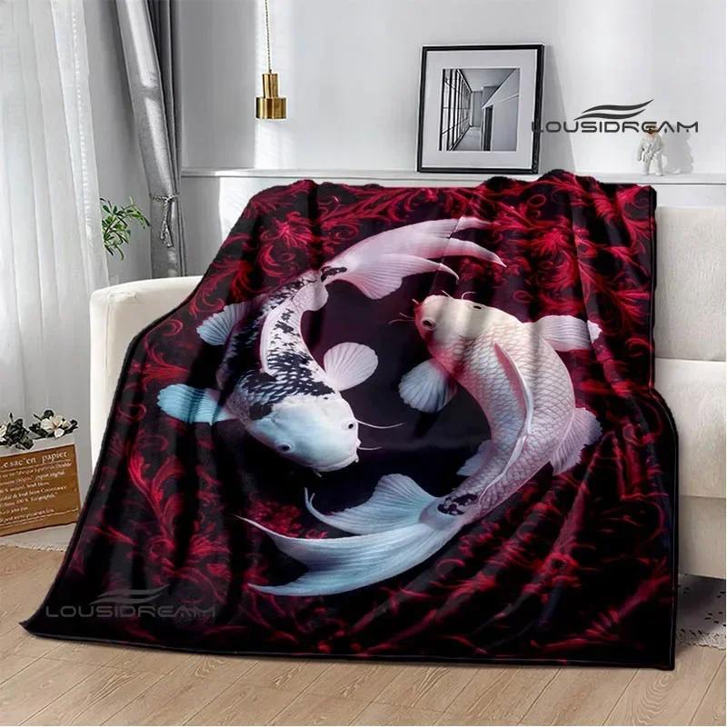 3D Fish Cute Printed Blankets Warm Flannel Blankets Soft and Comfortable Blanket Bed Linings Blankets for Beds Birthday Gift