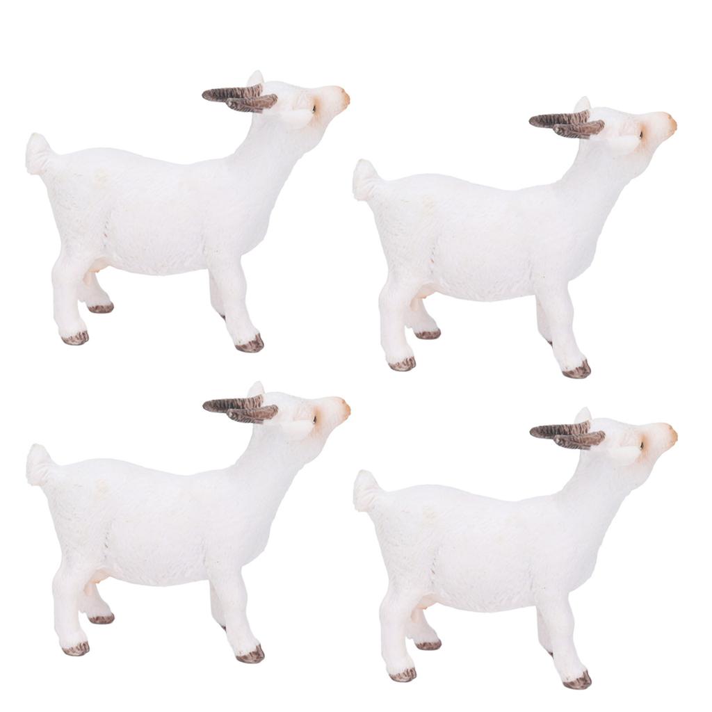 4pcs Goat Figurines Set Farm Animals Simulated Goat Model Toy Birthday Gift Decoration for Children
