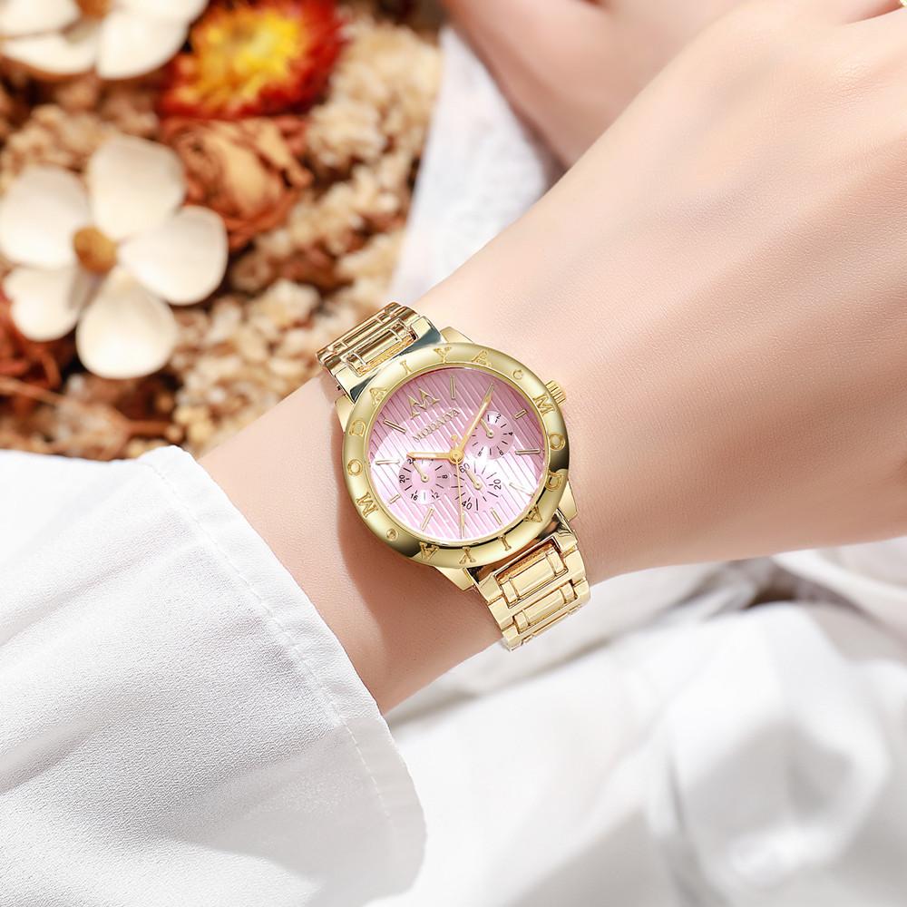 

Новые женские кварцевые часы с бриллиантами - Точный механизм, Элегантный дизайн, Повседневные часы золотой/розовый