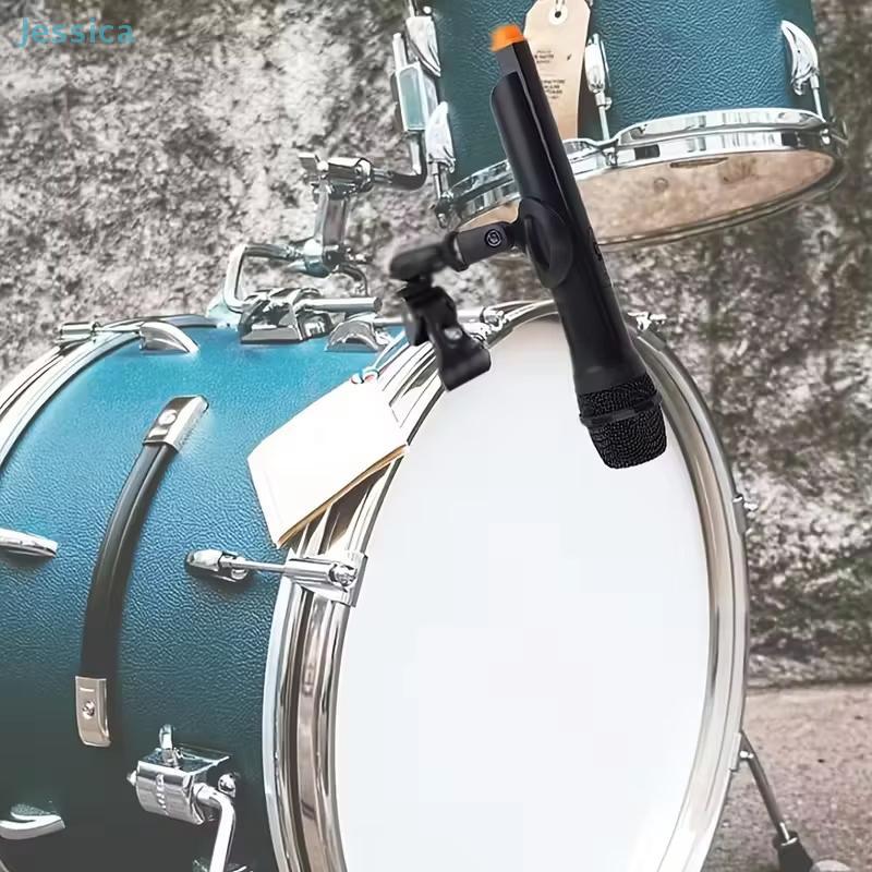 Drum Mic Clip Holder Microphone Crab Clamp Mount For Mic Stand&Drum Rim Adjustment 5/8 To 3/8 Thread Mic Clip