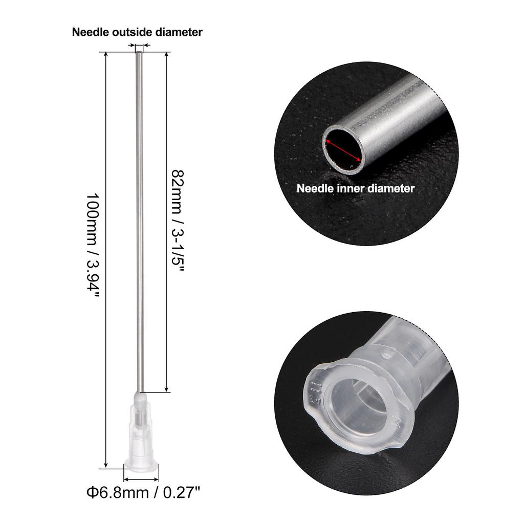 10/20pcs 16G 18G 3-1/5" Blunt Tip Dispensing Needle for Liquid Glue Gun 100mm Length
