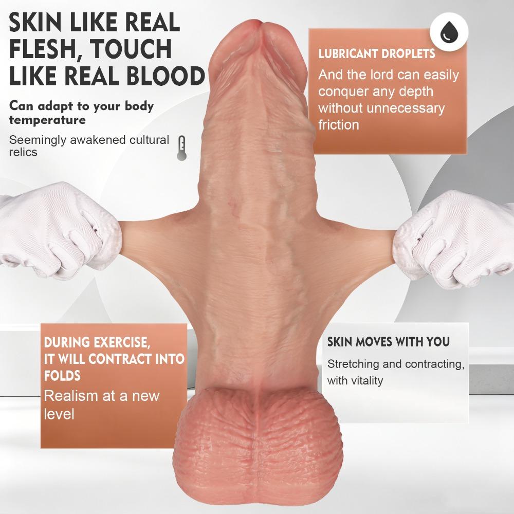 Giant Realistic Dildo with Suction Cup, Liquid Silicone Extra Large Penis for Women