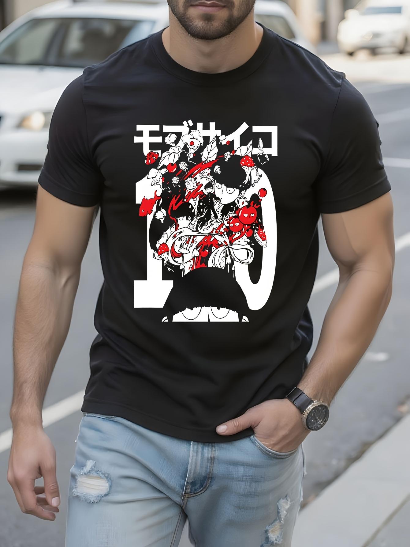 Mob Psycho Anime Graphic Tshirt Graphic Tshirt - Black wi... S