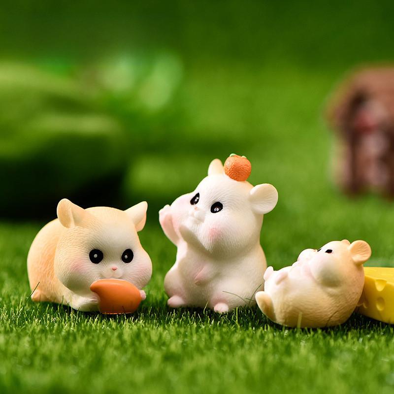 Charming Resin Hamster Ornaments Ideal For Diy Micro Landscape Projects