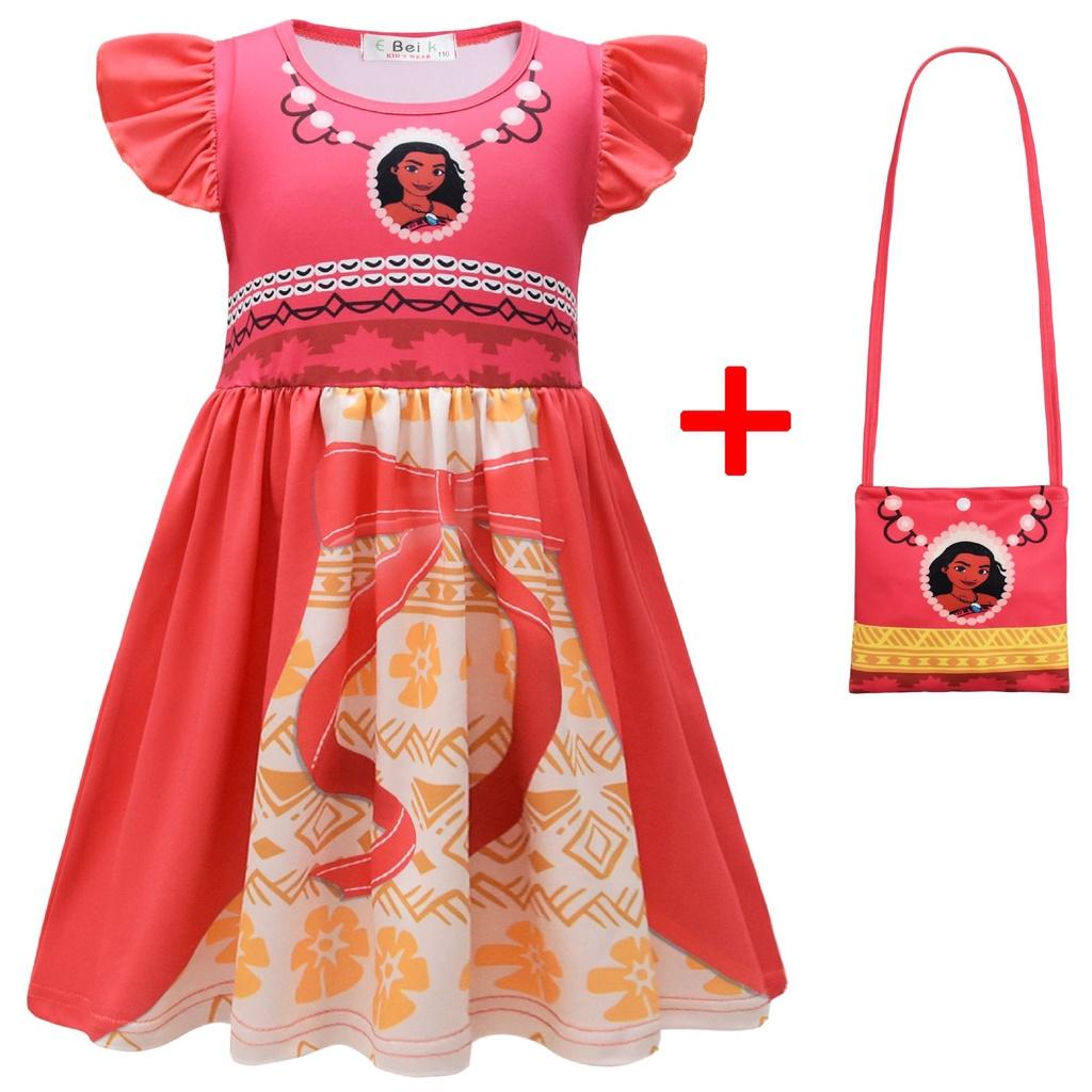 Disney Princess Dress Belle Ariel Elsa Cosplay Bag Halloween Party Costume