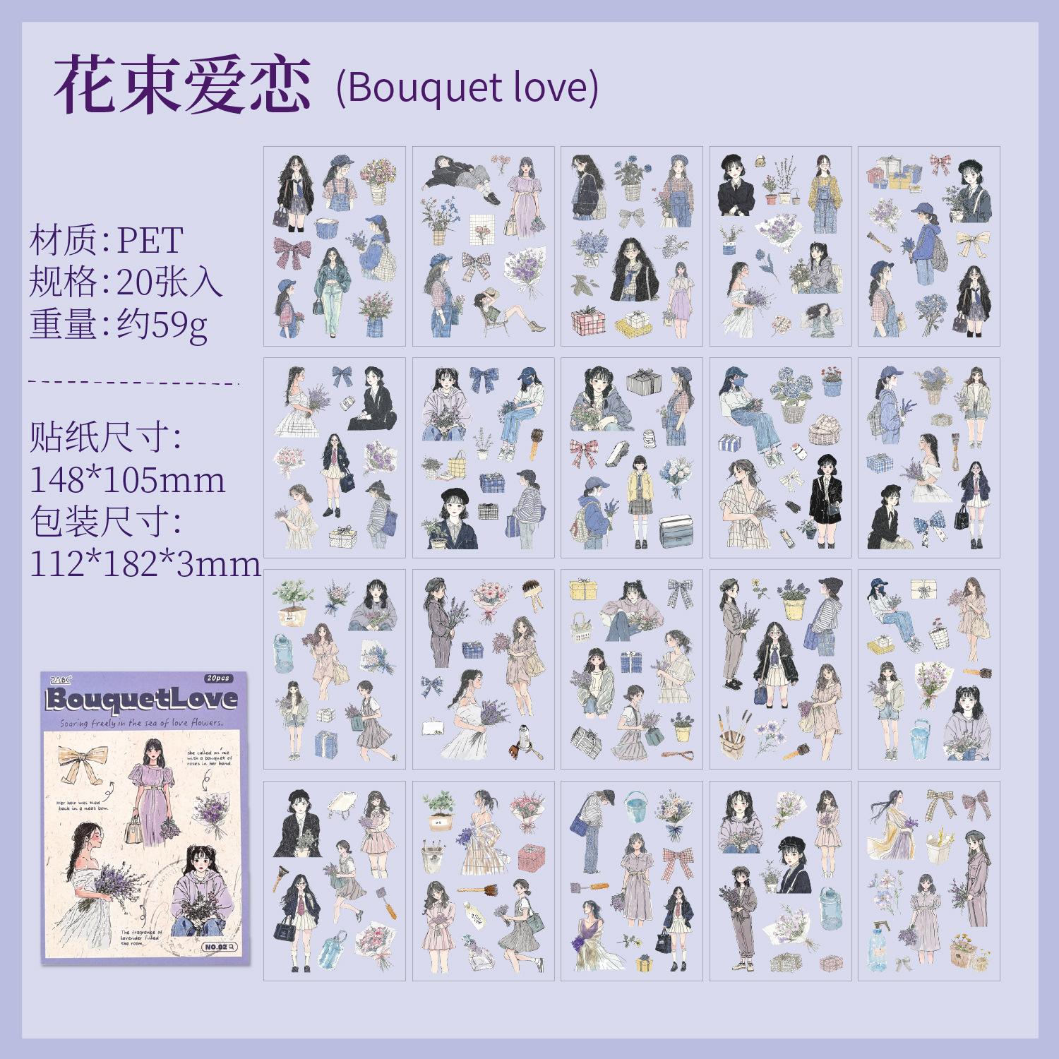 

20 pcs Forest Girl Sticker Book, Whimsical Character Decals, DIY Journal Decorations