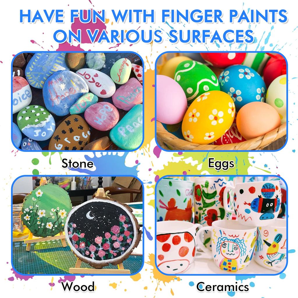 Shuttle Art Tempera Paint Finger Paint 30 Color Set Water Based Kids Paint 60ml Washable Washable Handprint Art Bottle Paint Easy To Fall Children's