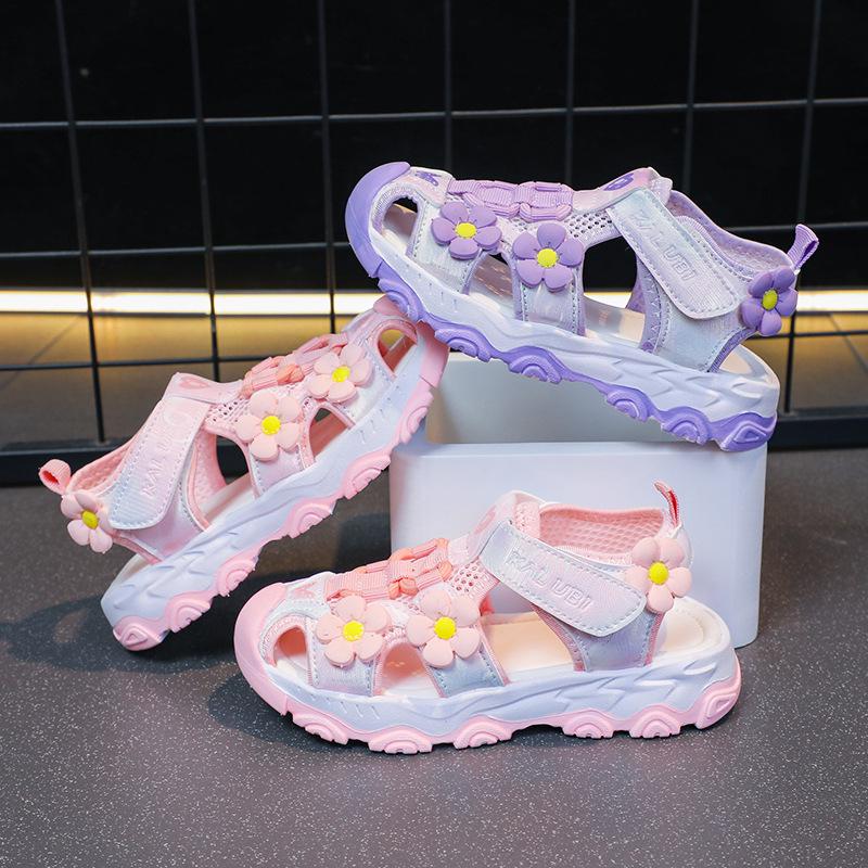 Mädchen Prinzessin Sandalen 2026 Sommer Geschlossene Zehenpartie - Koreanischer Stil Lässige Strandschuhe