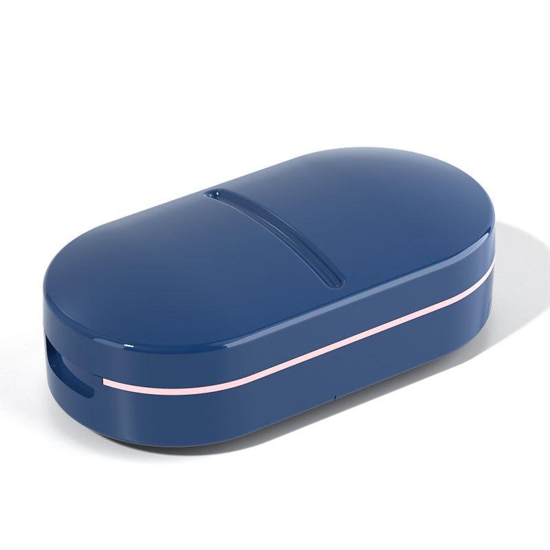 Portable Pill Cutter & Grinder: Compact Medication Box for Splitting, Grinding, and Dispensing Small Pills On-the-Go