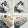 Women's Large Capacity Corduroy Tote Bag Minimalist Everyday Purse with Zipper Closure, Spacious Work, , Travel Handbag