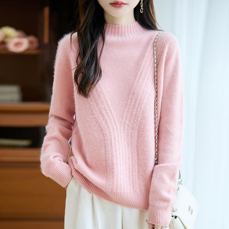 Dámský kašmírový svetr Kašmír Qinghe 30% kašmír 70% vlna podzimní a zimní pulovr hřejivý a módní