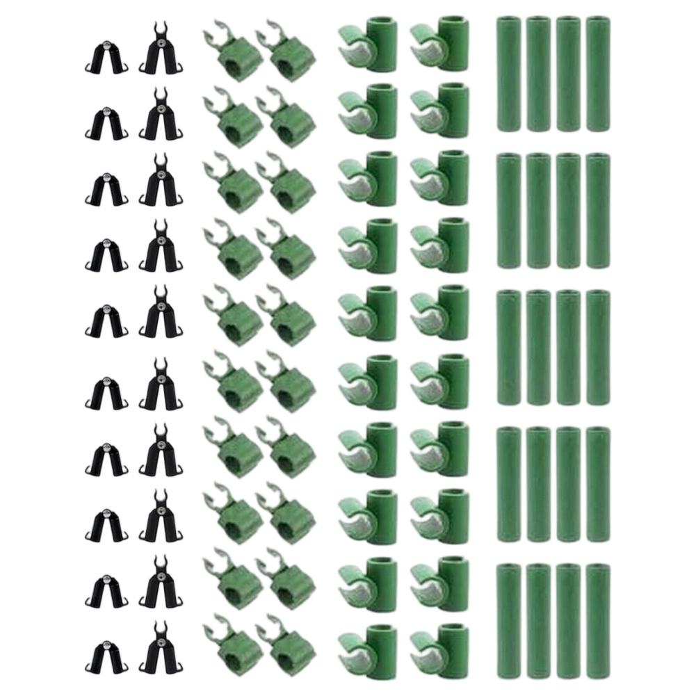 80pcs 11mm Adjustable Plant Trellis Connector Clips Garden Frame Joint Buckle Set Greenhouse Support Building Accessory Tool Kit