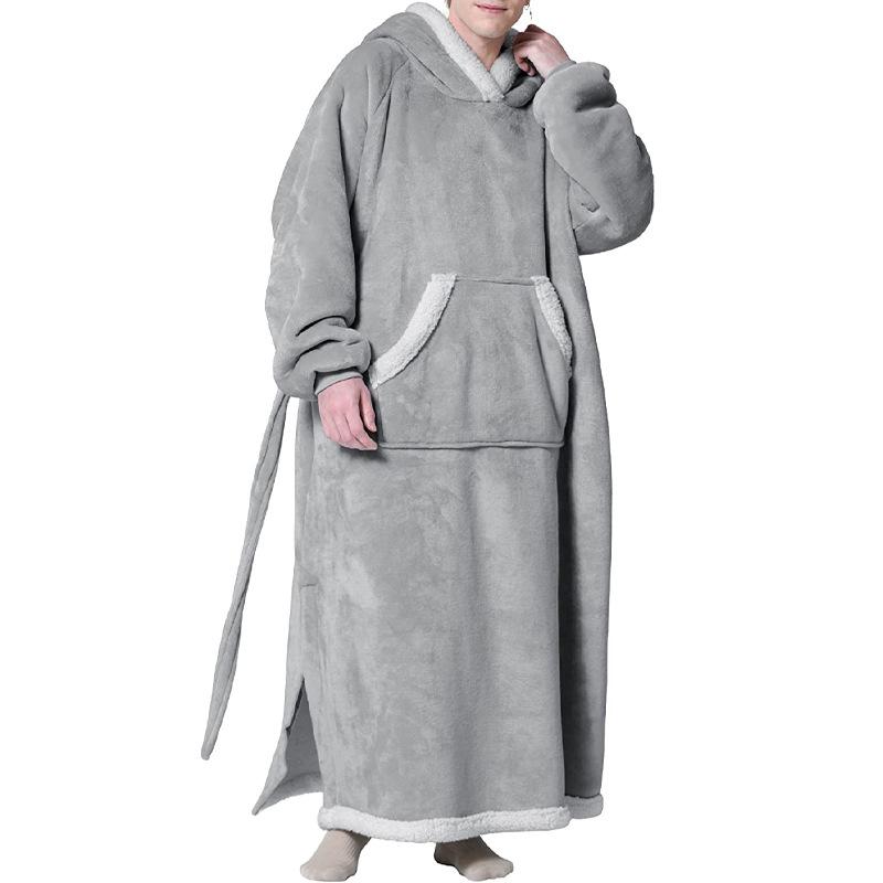 Cozy Hooded TV Blanket: Warm Fleece Pajamas & Robe for Autumn/Winter