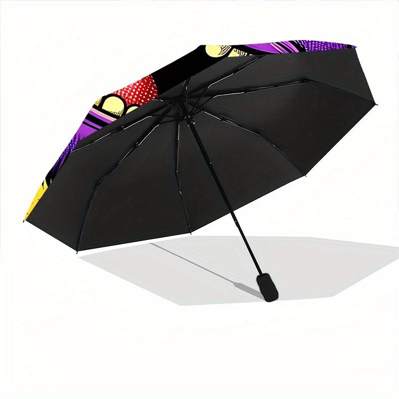 1pc Monster Fun Automatic Open/close Umbrella, 8-Rib Sturdy Structure, Portable Travel Umbrella, Parties, Everyday Use, Outdoor Accessory, A