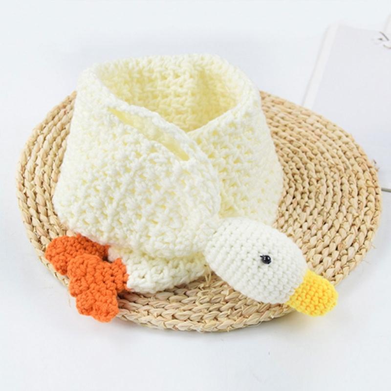 Cute Duck Designs Children's Scarf Knitted Soft Warm Cartoon Pattern for Boys and Girls Outdoor Activity Neck Warmer