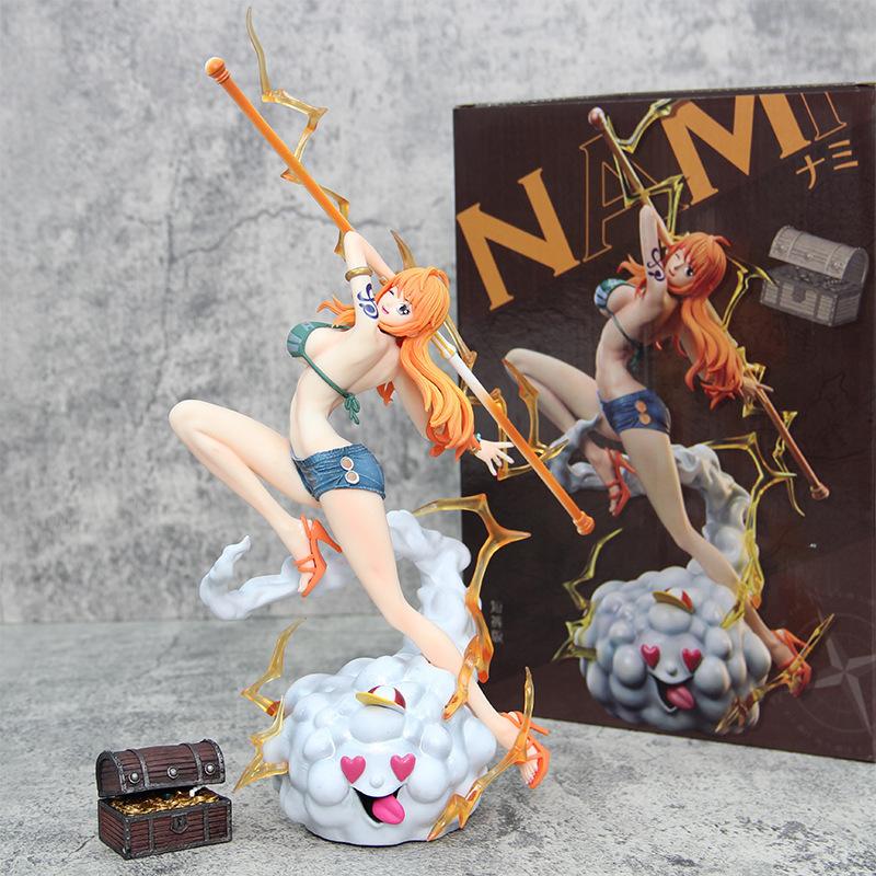 New One Piece Model Figurine PC Case Character Cartoon Nami Figure In Shorts Anime Merchandise 2D Themed Holiday Gift Boxed