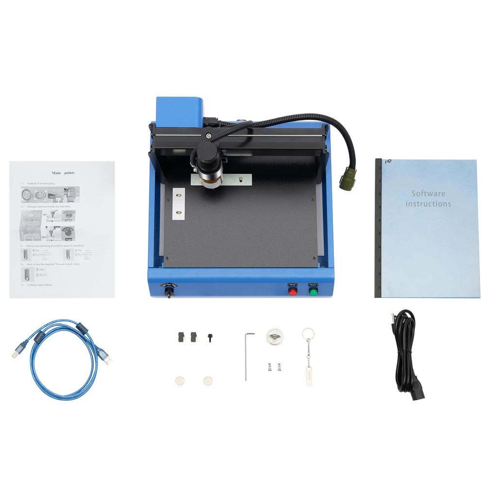 400w Jewelry Engraving Machine Tools Mental Dog Tag Engraver for Industrial Nameplate ID Card Stainless Steel Plastic Engraving