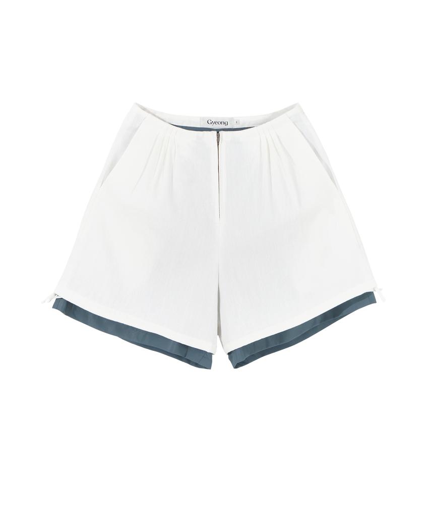 GYEONG Layered Shorts_White