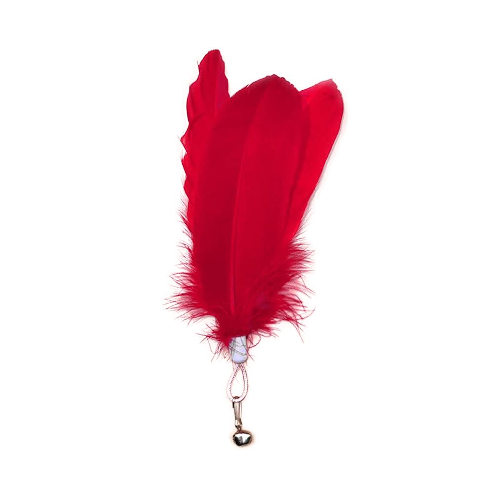 Wide Large Feather Pendant with Bell DIY Replace Cat Teaser Stick Replacement Pendant Pet Toy Accessories