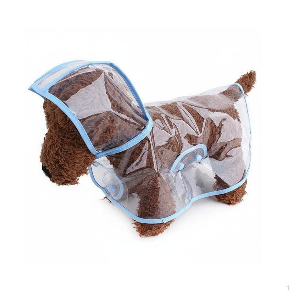 Transparent Dog Raincoat Waterproof Clear Rain Jacket Easy to Wear Pet Cape for Dogs,
