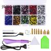 Flatback Rhinestone Setter Wand Hotfix Applicator Kit with 7 Tips, Hot Fix Crafting Supplies Tool, for DIY Clothing Fabric Craft Projects Shoes Bags