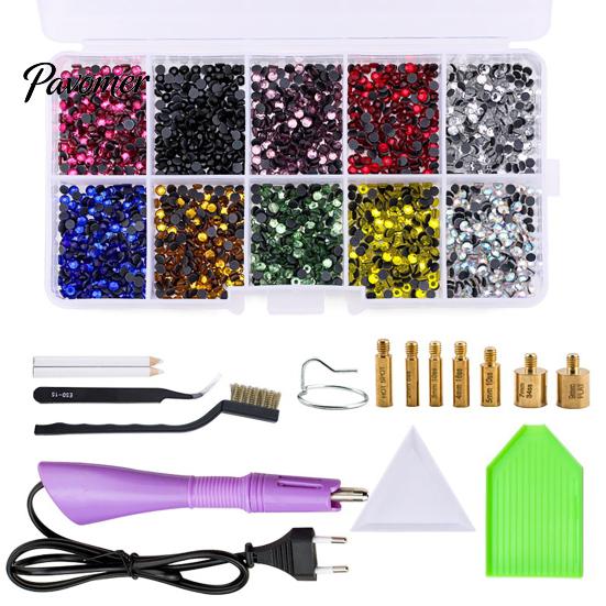 Flatback Rhinestone Setter Wand Hotfix Applicator Kit with 7 Tips, Hot Fix Crafting Supplies Tool, for DIY Clothing Fabric Craft Projects Shoes Bags