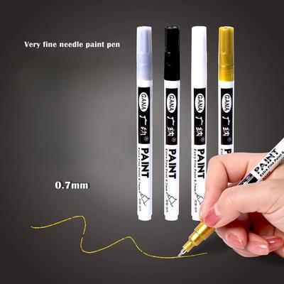1 Pièce Marqueurs de Peinture Imperméables 0.7mm Automobile Métal Bois Écriture Tissu DIY Peinture à Base d'Huile Blanc Noir Marqueurs de Peinture Permanents