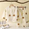 Children's Lightweight Cotton T-shirt Set - Summer Boys' Pajama Set For Kids, Girls' Casual Home Wear 2-piece Set