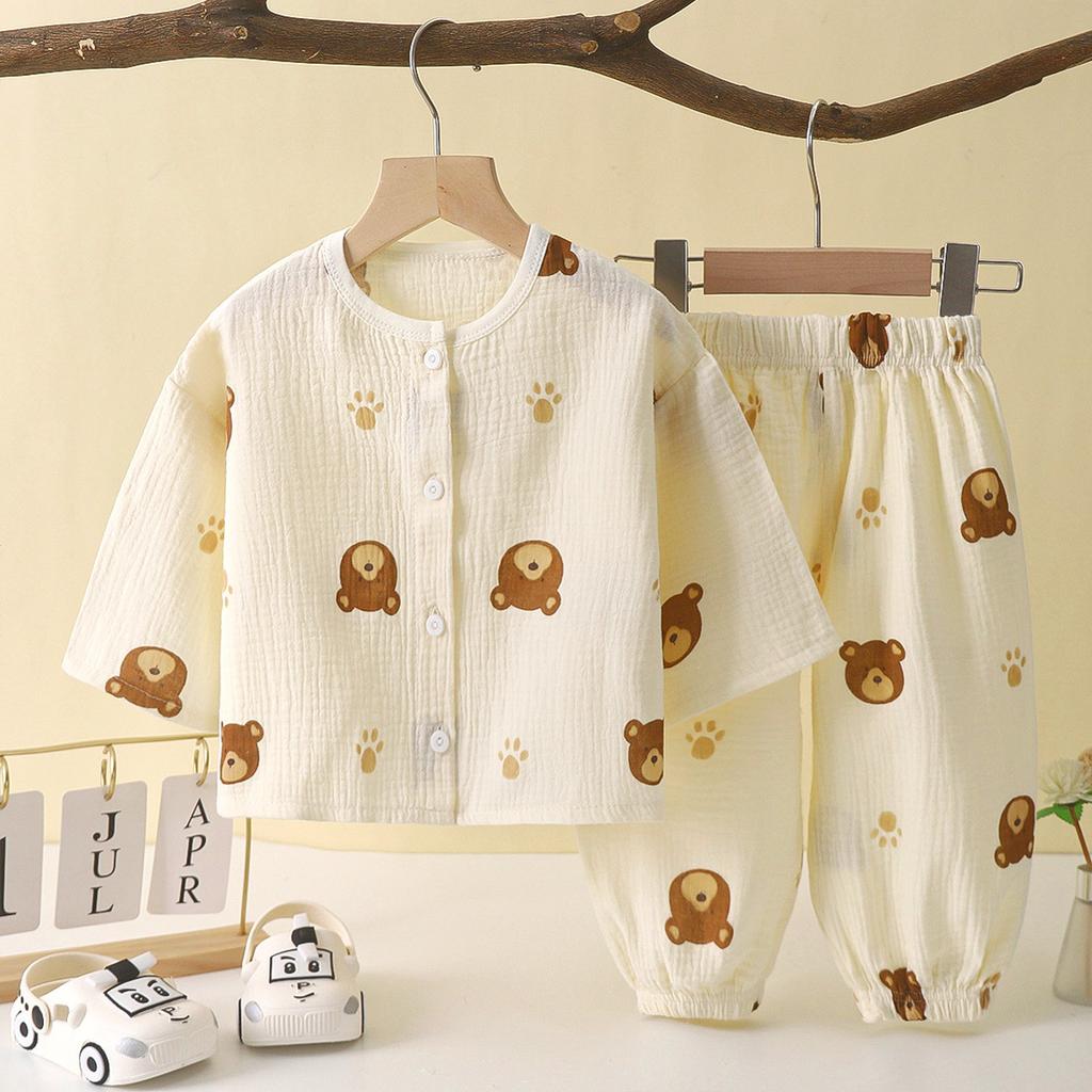 Children's Lightweight Cotton T-shirt Set - Summer Boys' Pajama Set For Kids, Girls' Casual Home Wear 2-piece Set