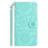 For Samsung Galaxy S25+/S24+ Case Flower Imprint Leather Flip Wallet Phone Cover with Wrist Strap