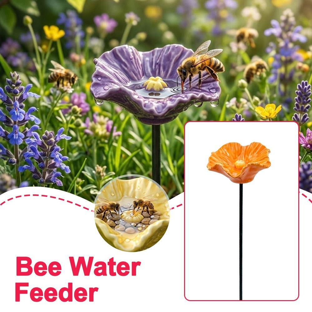 Kreativer tragbarer Bienenwasserspender Harzblume Trinkbrunnenhalter Bienenbewässerungsstation Vogelbadständer Haushalt