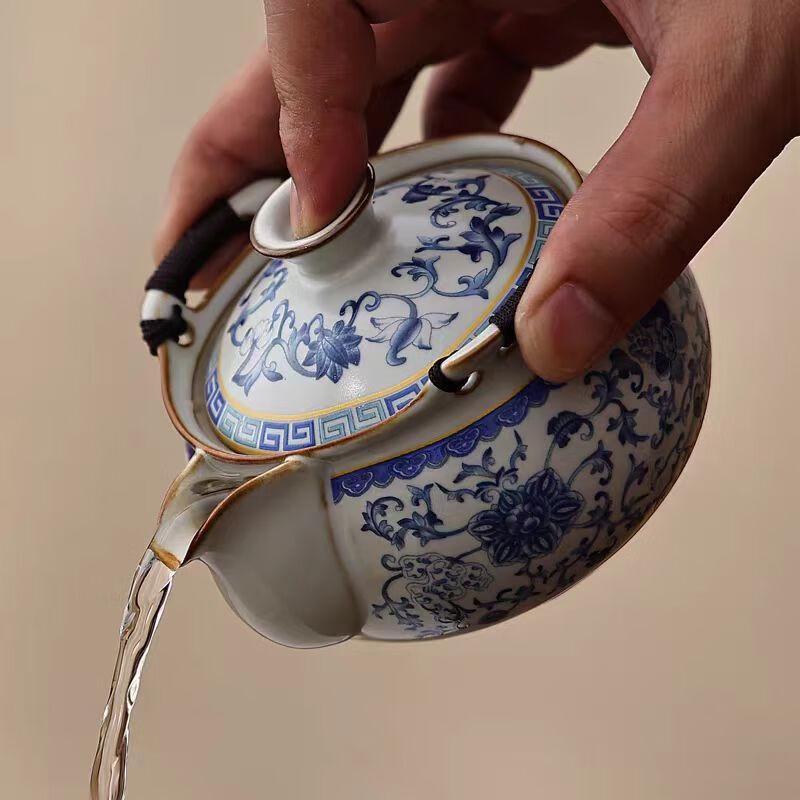 Tao Zhide Portable Ru Kiln Travel Tea Set