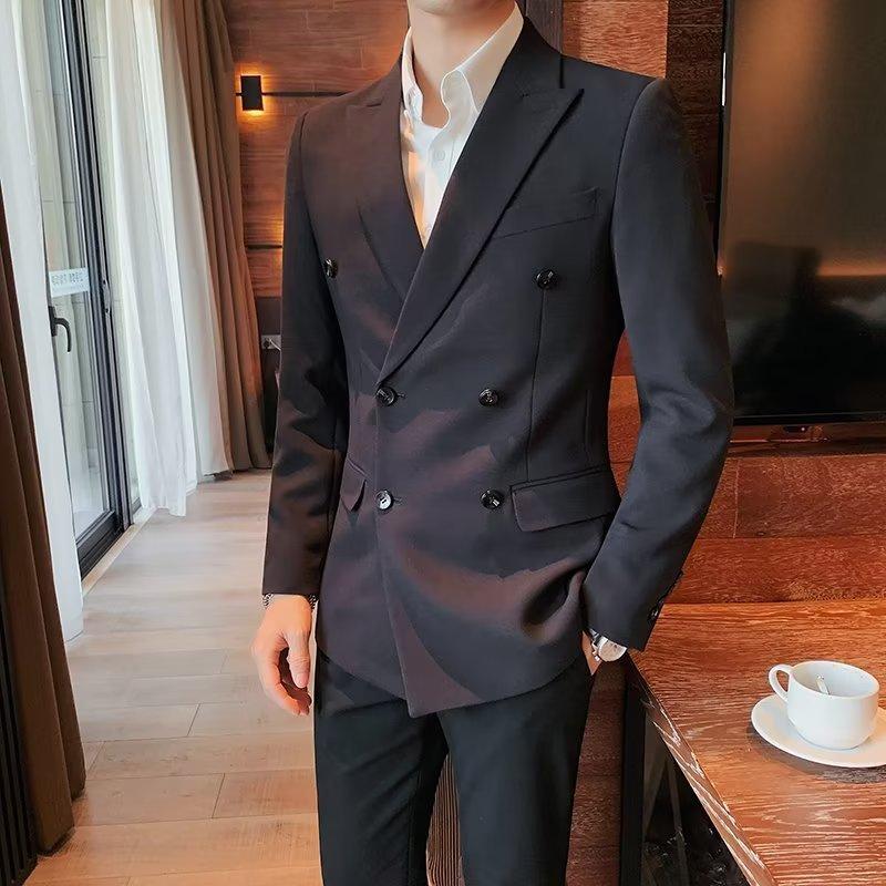 Vyriškas pavasario rudens dvieilis laisvalaikio kostiumas, aukščiausios klasės britiškas verslo madingas kostiumas