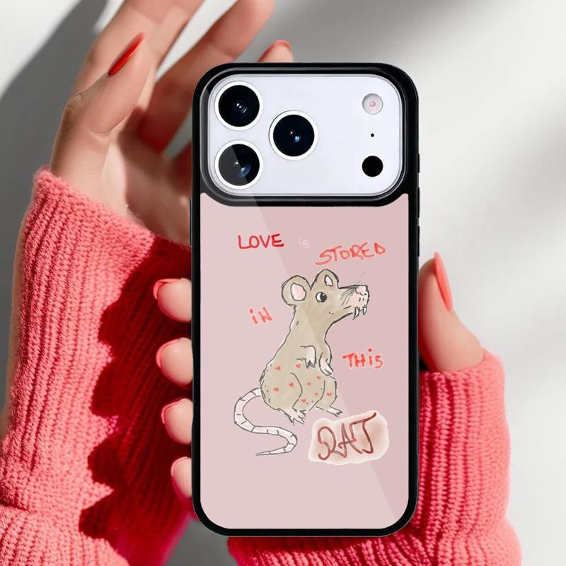 Cute Cartoon Animal Rat Phone Case for iPhone 17 16 15 14 13 Pro Max Back Cover for 12 11 Pro Coque